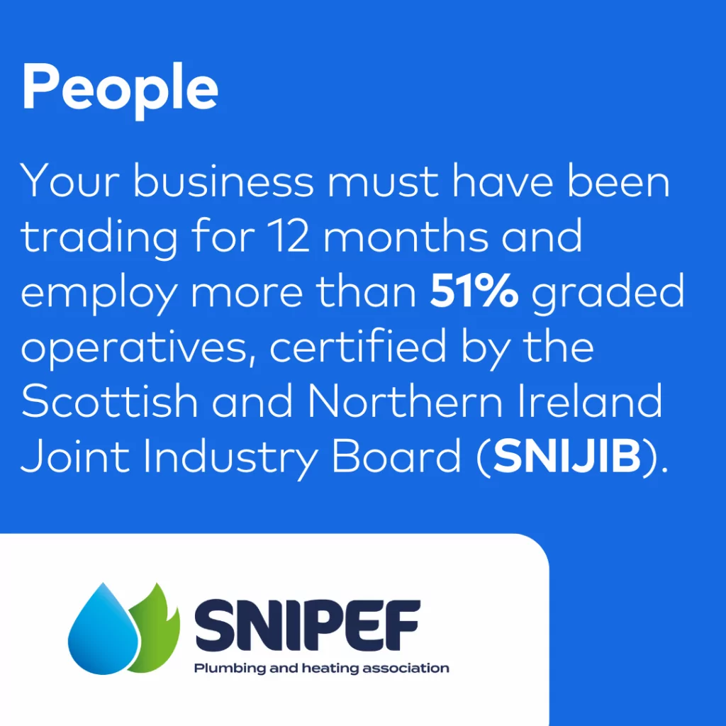 People

Your business must have been trading for 12 months and employ more than 51% graded operatives, certified by the Scottish and Northern Ireland Joint Industry Board (SNIJIB).